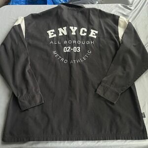 Vintage Enyce Shirt Mens 2XL Black Button Up Long Sleeve Embroidered Hiphop Y2K